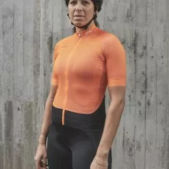 Maglia POC Essential Road Manica Corta Arancione Nero Donna -Negozio online Maglie ciclismo Italia pc 53290 1823 003
