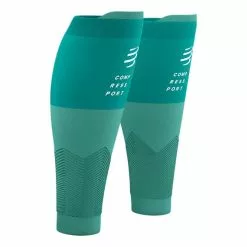 Calze A Compressione Compressport R2V2 Summer Refresh 2021 Blu Celeste Turchese Bianco