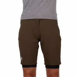 Pantaloni Corti Sportful Giara Sin Fondello Marrone Scuro Donna