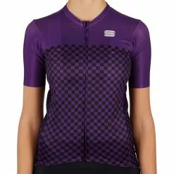 Maglia Sportful Checkmate W Manica Corta Violetto Nero Donna