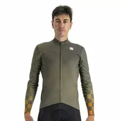 MagliaSportful Rocket Manica Lunga Verde Grigiastro Arancione