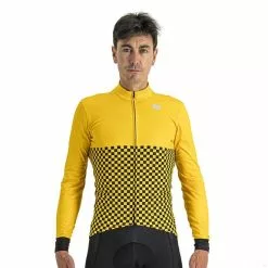 Maglia Sportful Checkmate Manica Lunga Giallo Nero