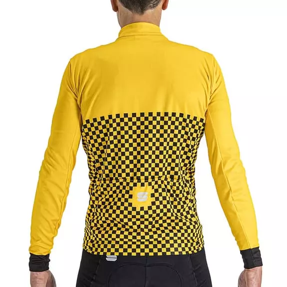 Maglia Sportful Checkmate Manica Lunga Giallo Nero 2 Maglia Sportful Checkmate Manica Lunga Giallo Nero - immagine 2