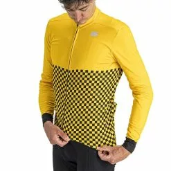 Maglia Sportful Checkmate Manica Lunga Giallo Nero 10 Maglia Sportful Checkmate Manica Lunga Giallo Nero -Negozio online Maglie ciclismo Italia sf 1121517 701 005