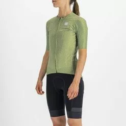 Maglia Sportful Checkmate Manica Corta Verde Chiaro Grigio Donna -Negozio online Maglie ciclismo Italia sf 1122016 369 003