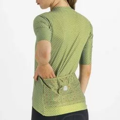 Maglia Sportful Checkmate Manica Corta Verde Chiaro Grigio Donna -Negozio online Maglie ciclismo Italia sf 1122016 369 006