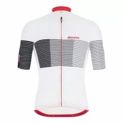 Maglia Santini Tono Freccia Manica Corta Bianco Nero Rosa - Taglio Slim
