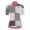 Maglia Santini Tono Sfera Manica Corta Bianco Nero Rosa Donna - Taglio Slim
