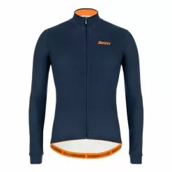 Maglia Santini Colore Manica Lunga Blu Scuro Arancione - Taglio Classic