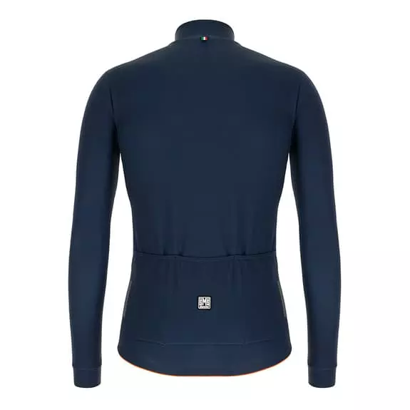 Maglia Santini Colore Manica Lunga Blu Scuro Arancione - Taglio Classic 3 Maglia Santini Colore Manica Lunga Blu Scuro Arancione - Taglio Classic - immagine 3