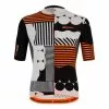 Maglia Santini Delta Optic Polartec Manica Corta Bianco Grigio-blu Nero Arancione - Slim Fit