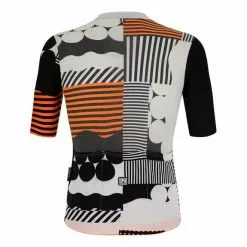 Maglia Santini Delta Optic Polartec Manica Corta Bianco Grigio-blu Nero Arancione - Slim Fit -Negozio online Maglie ciclismo Italia st 2s94275rdeltaopti bi 003