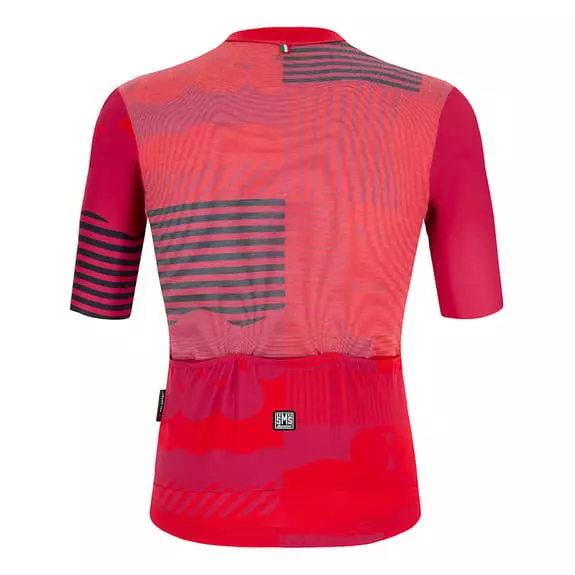 Maglia Santini Delta Optic Polartec Manica Corta Rosso Viola Nero - Slim Fit 3 Maglia Santini Delta Optic Polartec Manica Corta Rosso Viola Nero - Slim Fit - immagine 3
