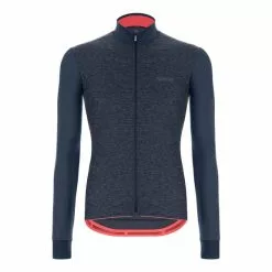 Maglia Santini Colore Puro Manica Lunga Blu Marino Rosa - Slim Fit