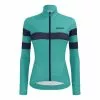 Maglia Santini Coral Bengal Manica Lunga Azzurro Nero Donna - Slim Fit