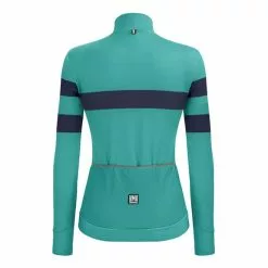 Maglia Santini Coral Bengal Manica Lunga Azzurro Nero Donna - Slim Fit -Negozio online Maglie ciclismo Italia st 2w216175coralbeng ac 003
