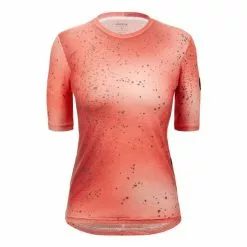 Maglia Santini Fango Delta Manica Corta Rosso Corallo Donna - Slim Fit