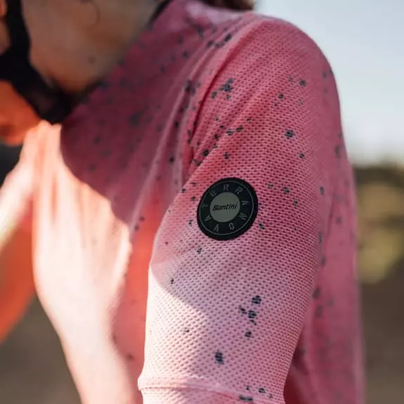 Maglia Santini Fango Delta Manica Corta Rosso Corallo Donna - Slim Fit 4 Maglia Santini Fango Delta Manica Corta Rosso Corallo Donna - Slim Fit - immagine 4