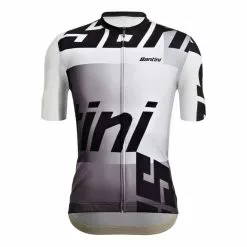 Maglia Santini Karma Logo Manica Corta Bianco Nero - Taglio Classic