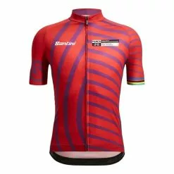 Santini Maglia UCI Road World Championships Wollongong 2022 Manica Corta Rosso Lilla - Classic Fit