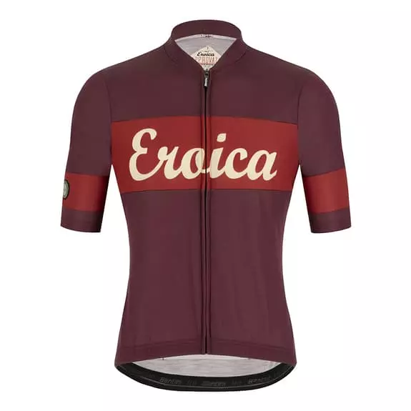 Completo Santini Eroica Ruby Bordeaux Nero 2 Completo Santini Eroica Ruby Bordeaux Nero - immagine 2