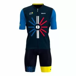 Santini Completo Tour De France 2023 Trionfo Blu