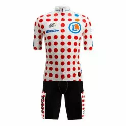 Santini Uniforme Tour De Francia 2023 Classifica Leader Mountain Fan Line
