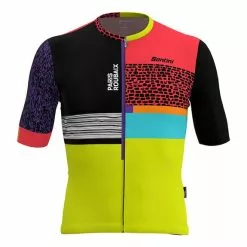 Maglia Santini Paris-Roubaix Forger Des Heroes Manica Corta Giallo Rosso Nero