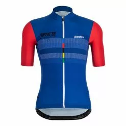 Maglia Santini UCI Leipzig 1960 Manica Corta Blu - Corte Slim