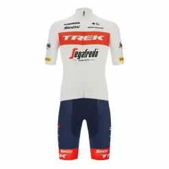Santini Completo Trek-Segafredo 2022 Fan Line Bianco Rosso - Classic Fit