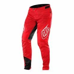 Pantaloni Lunghi Troy Lee Designs Sprint Senza Fondello Rosso Logo Nero