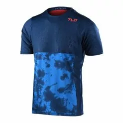 Maglia Troy Lee Designs Skiline Air SRAM Manica Corta Blu Rosso