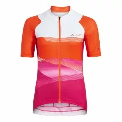Maglia Vaude Majura Tricot II Manica Corta Rosa Arancione Bianco Donna