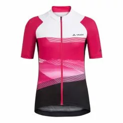 Maglia Vaude Majura Tricot II Manica Corta Rosa Nero Bianco Donna
